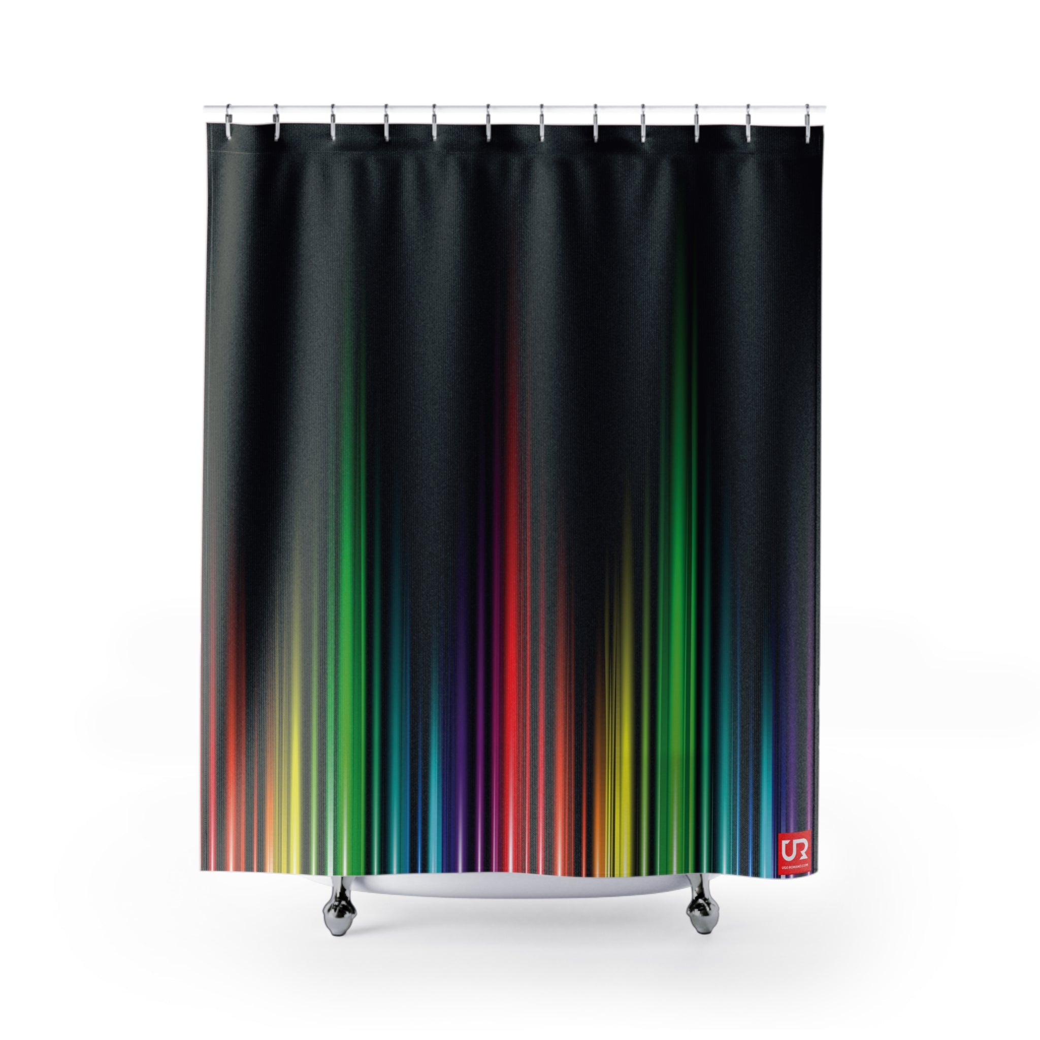 RAINBOW RAYS POLYESTER SHOWER CURTAIN - UGO ROMANO URSC035