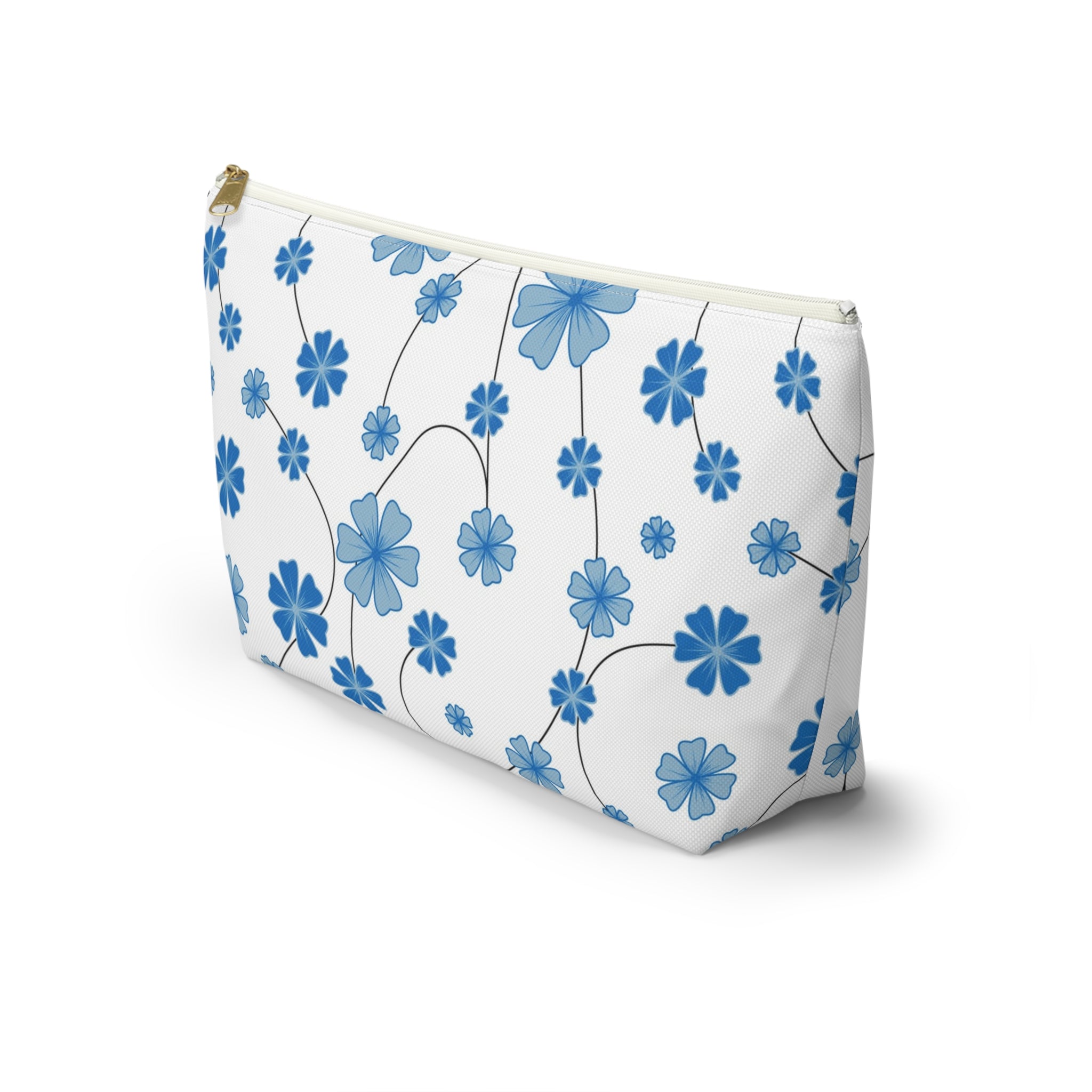 BLUE FLORAL PATTERN ACCESSORY & MAKE-UP POUCH - UGO ROMANO URPW005