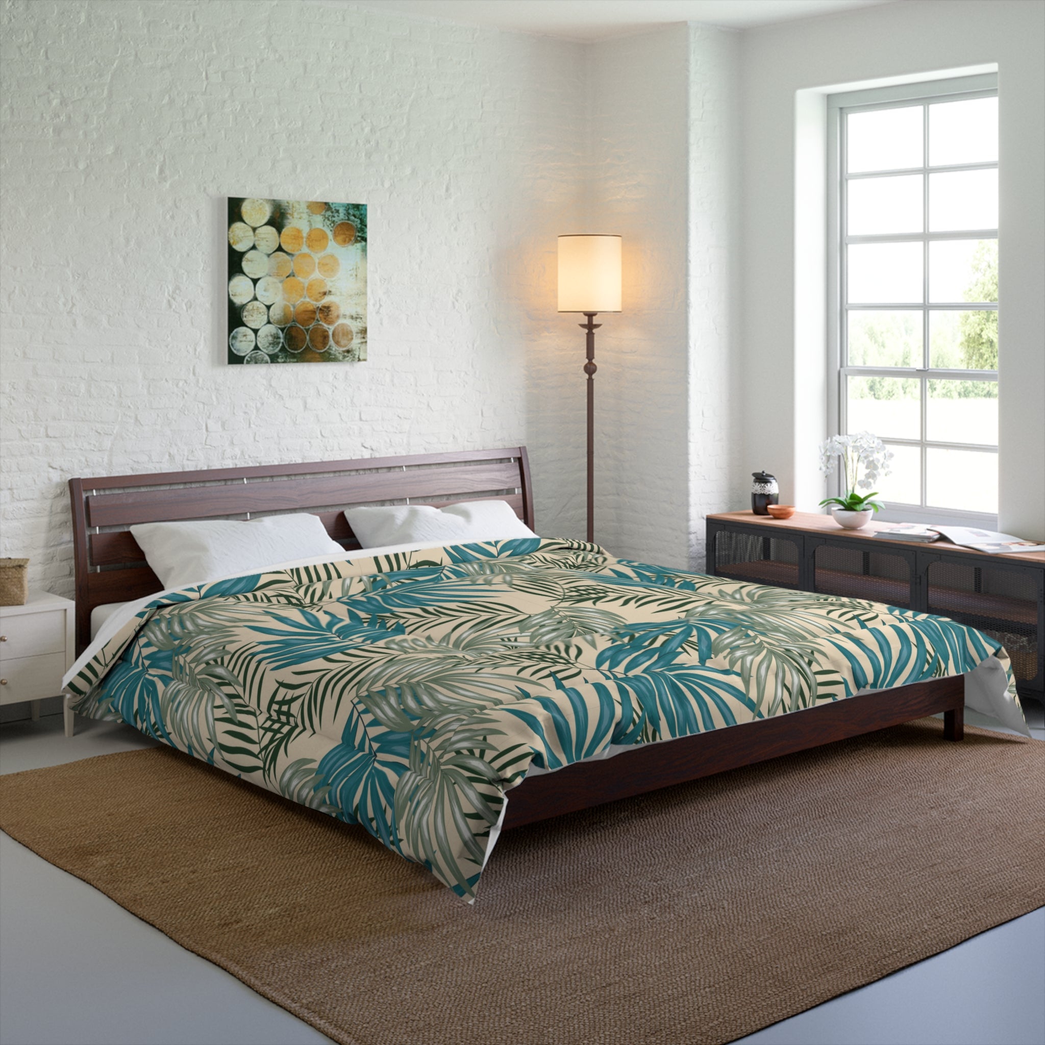 TROPICAL BLUE LEAVES COMFORTER - UGO ROMANO URCO002 - Ugo Romano