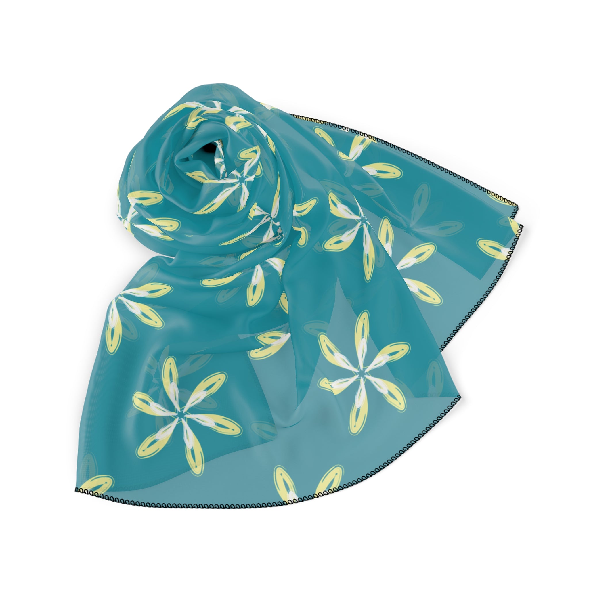 FLOWERS IN THE SKY POLY SCARF - UGO ROMANO URPYS005