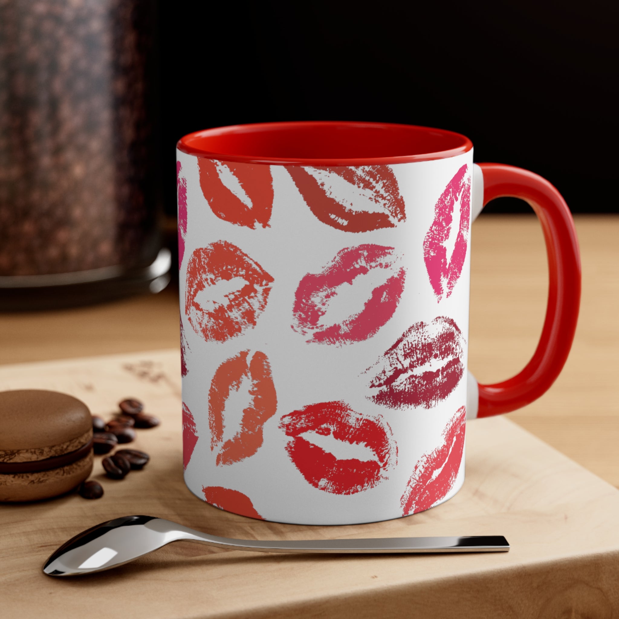KISSES ACCENT COFFEE MUG, 5 COLORS, 11oz - UGO ROMANO URCMU011