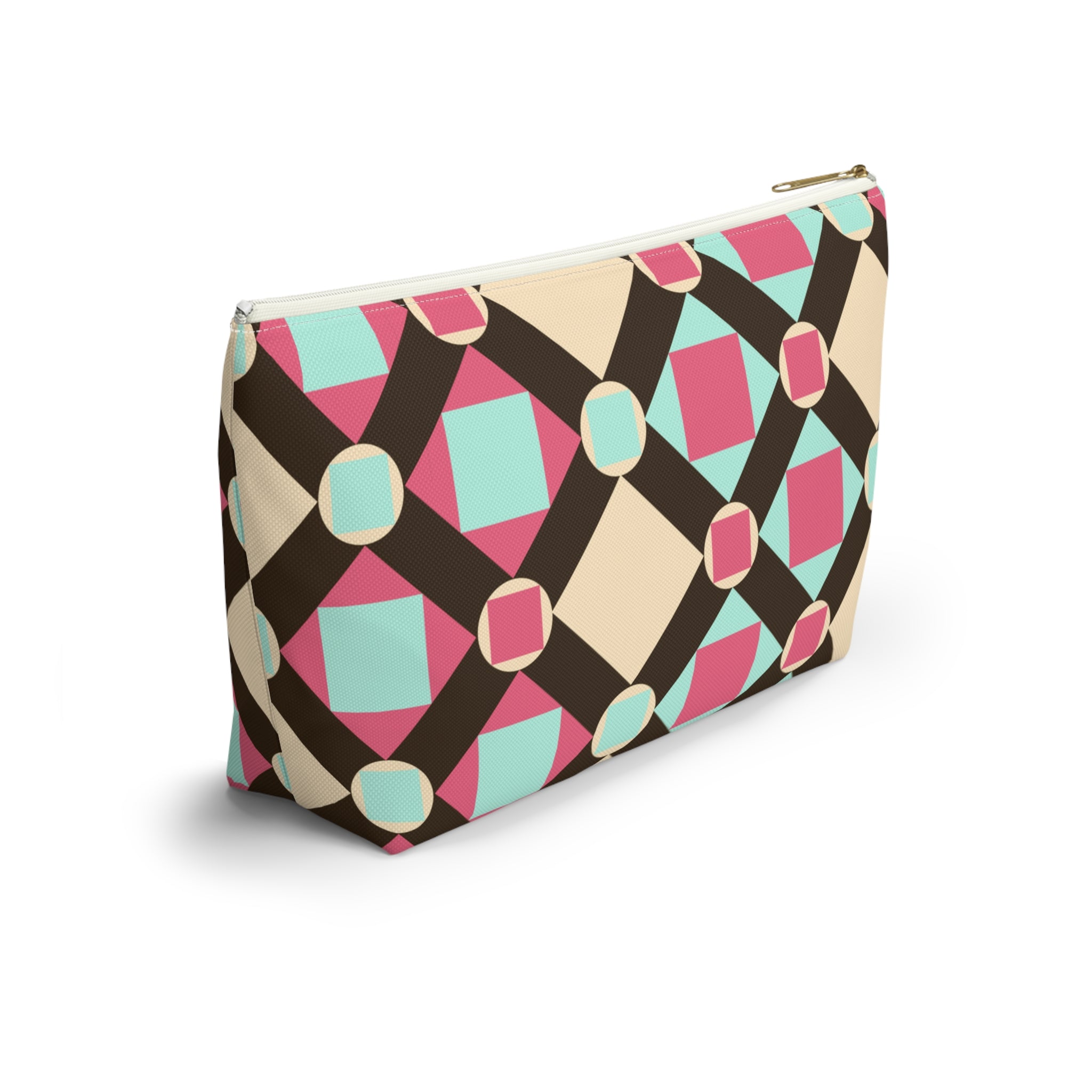 GEOMETRICAL COLORFUL PATTERN ACCESSORY & MAKE-UP POUCH - UGO ROMANO URPW014