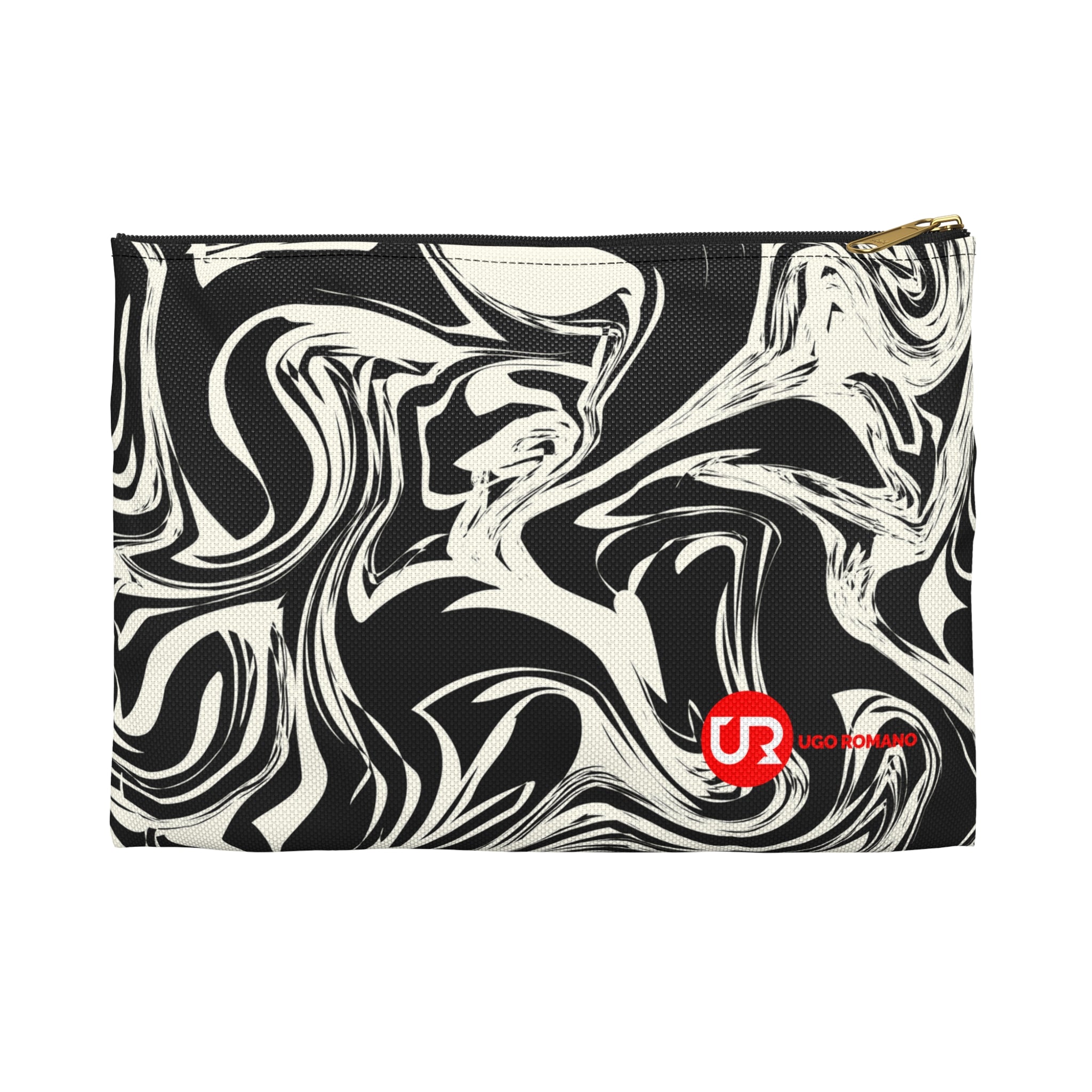 ABSTRACT BLACK & WHITE ACCESSORY & MAKE-UP POUCH - UGO ROMANO URPW046 - Ugo Romano