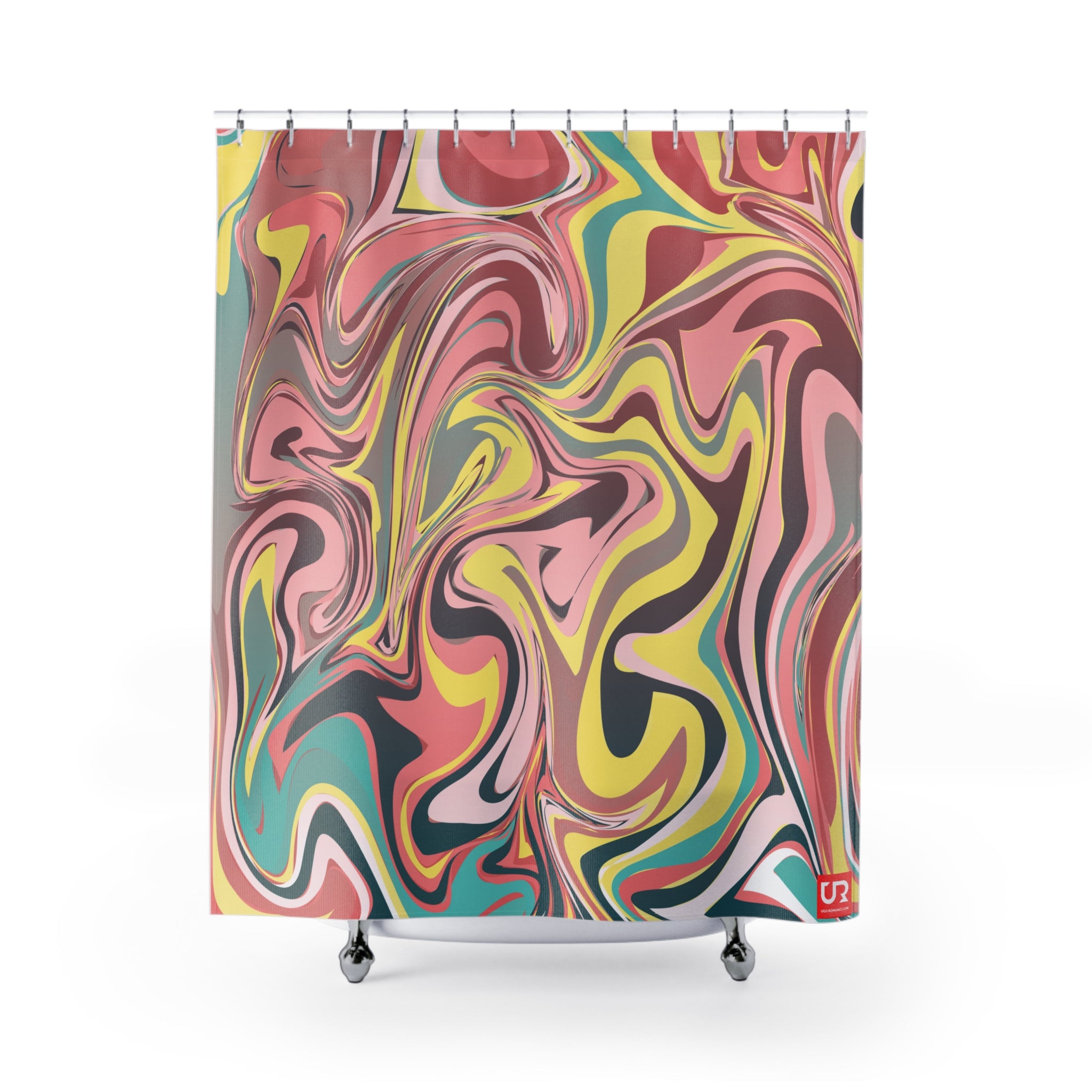 COLORED MARBLE POLYESTER SHOWER CURTAIN - UGO ROMANO URSC020