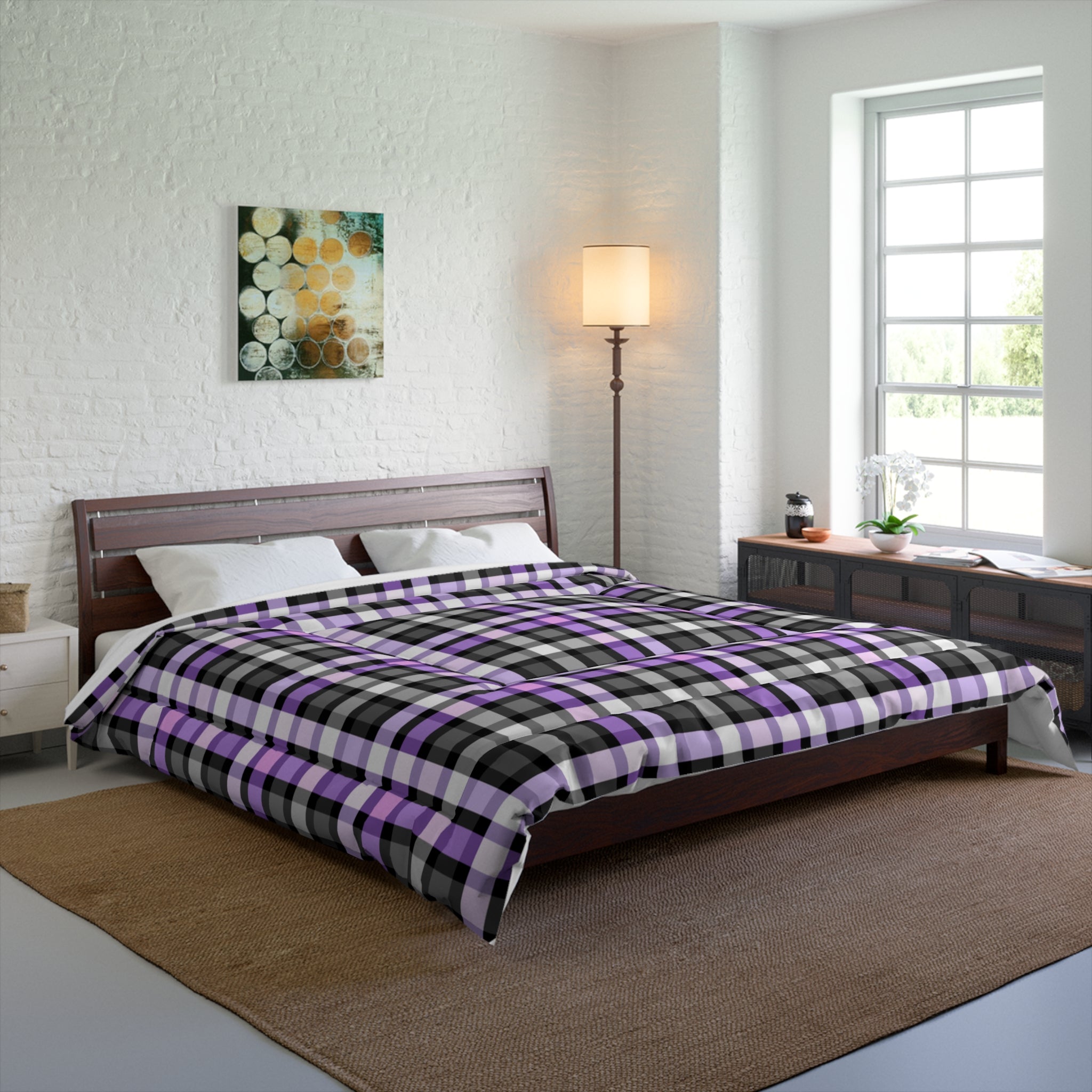 PURPLE TARTAN COMFORTER - UGO ROMANO URCO004 - Ugo Romano