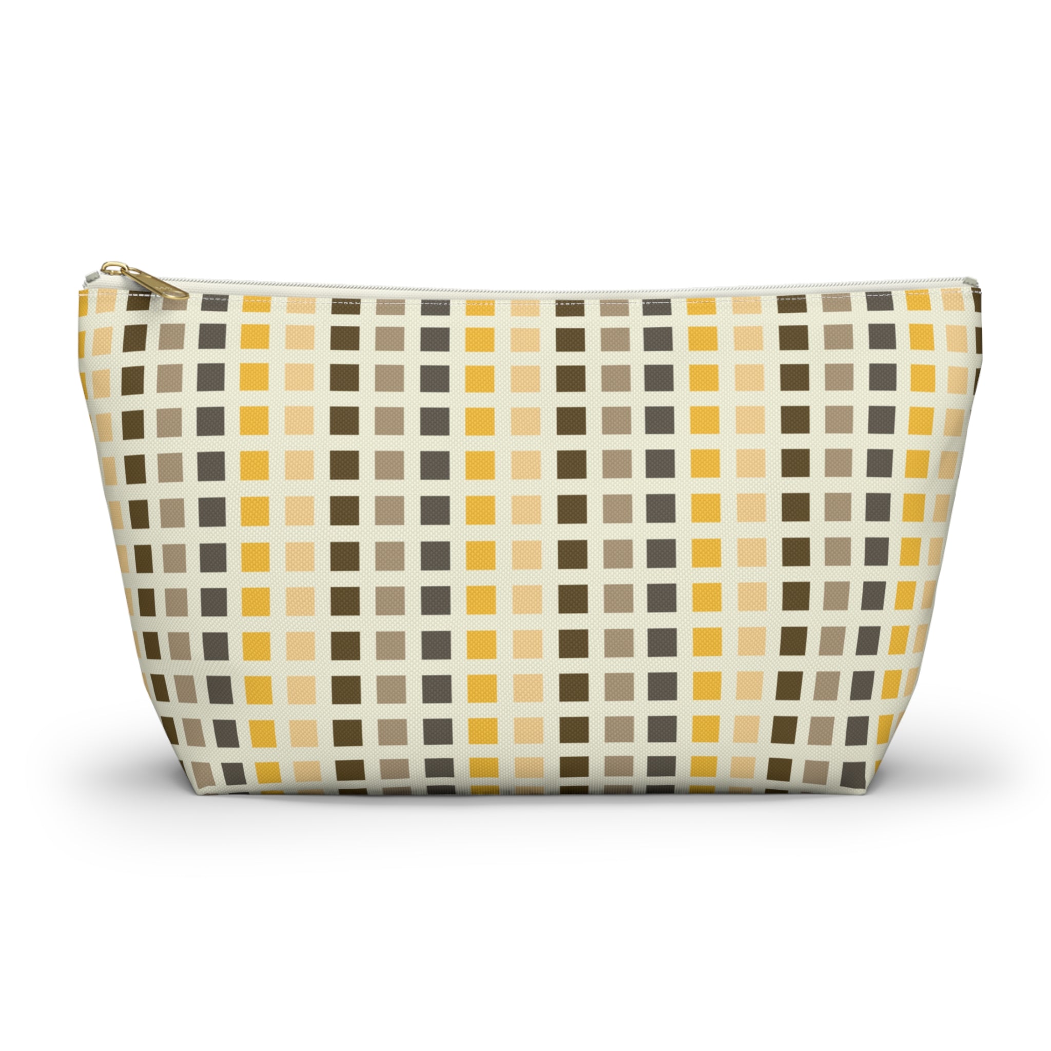 GEOMETRICAL YELLOW & BLACK PATTERN ACCESSORY & MAKE-UP POUCH - UGO ROMANO URPW039