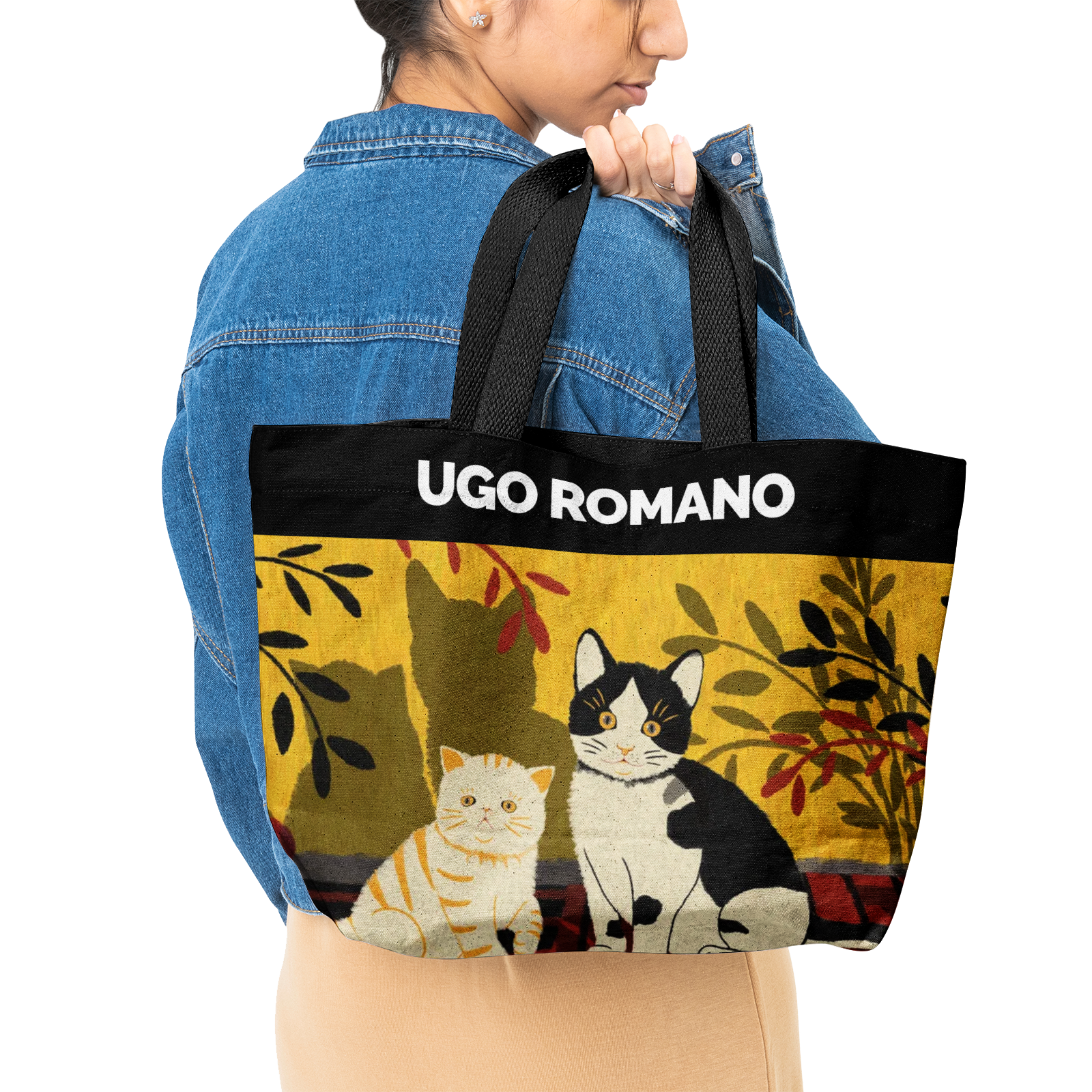 Heavy Duty and Strong Natural Cotton Canvas Tote Bag - UGO ROMANO URTB063
