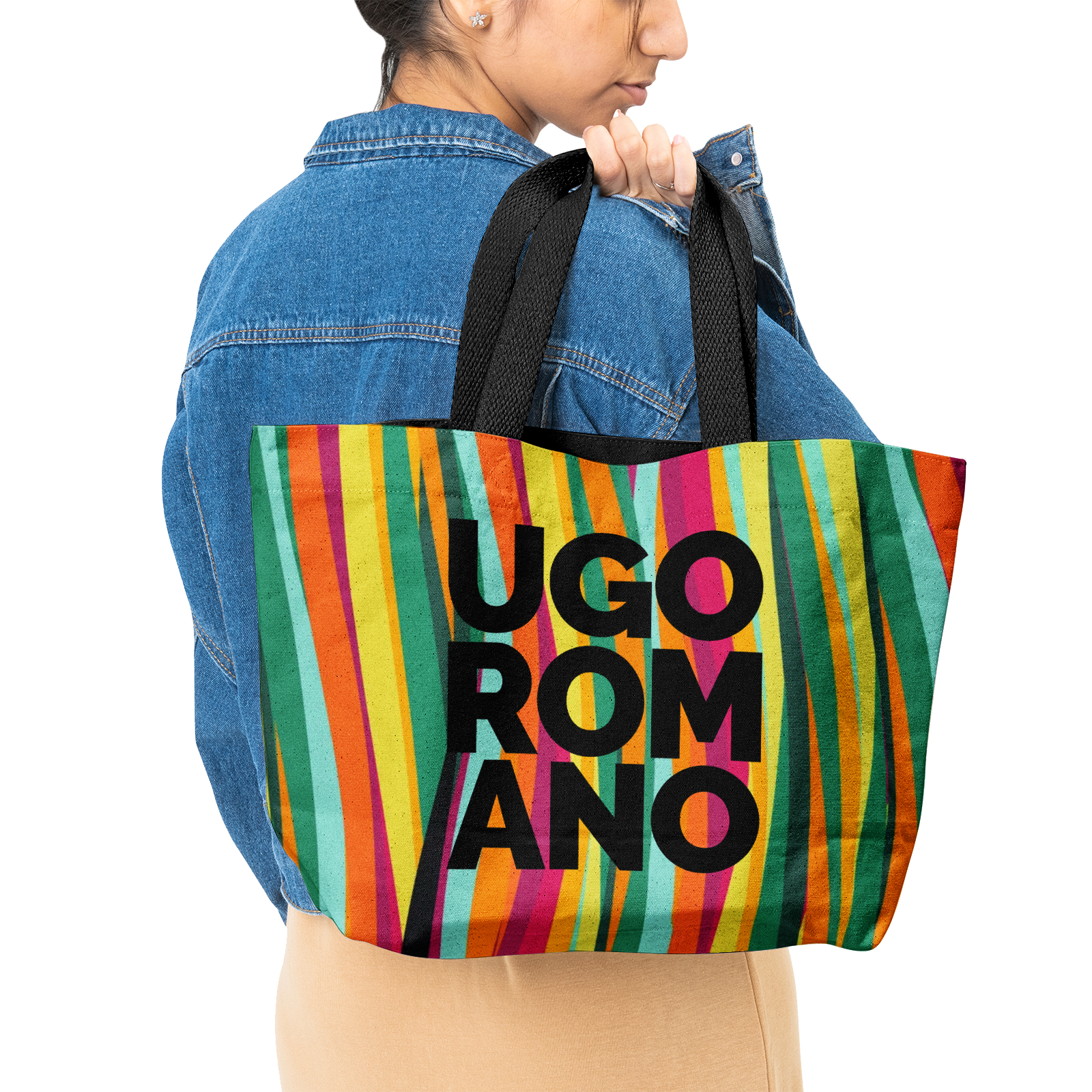 Heavy Duty and Strong Natural Cotton Canvas Tote Bag - UGO ROMANO URTB054
