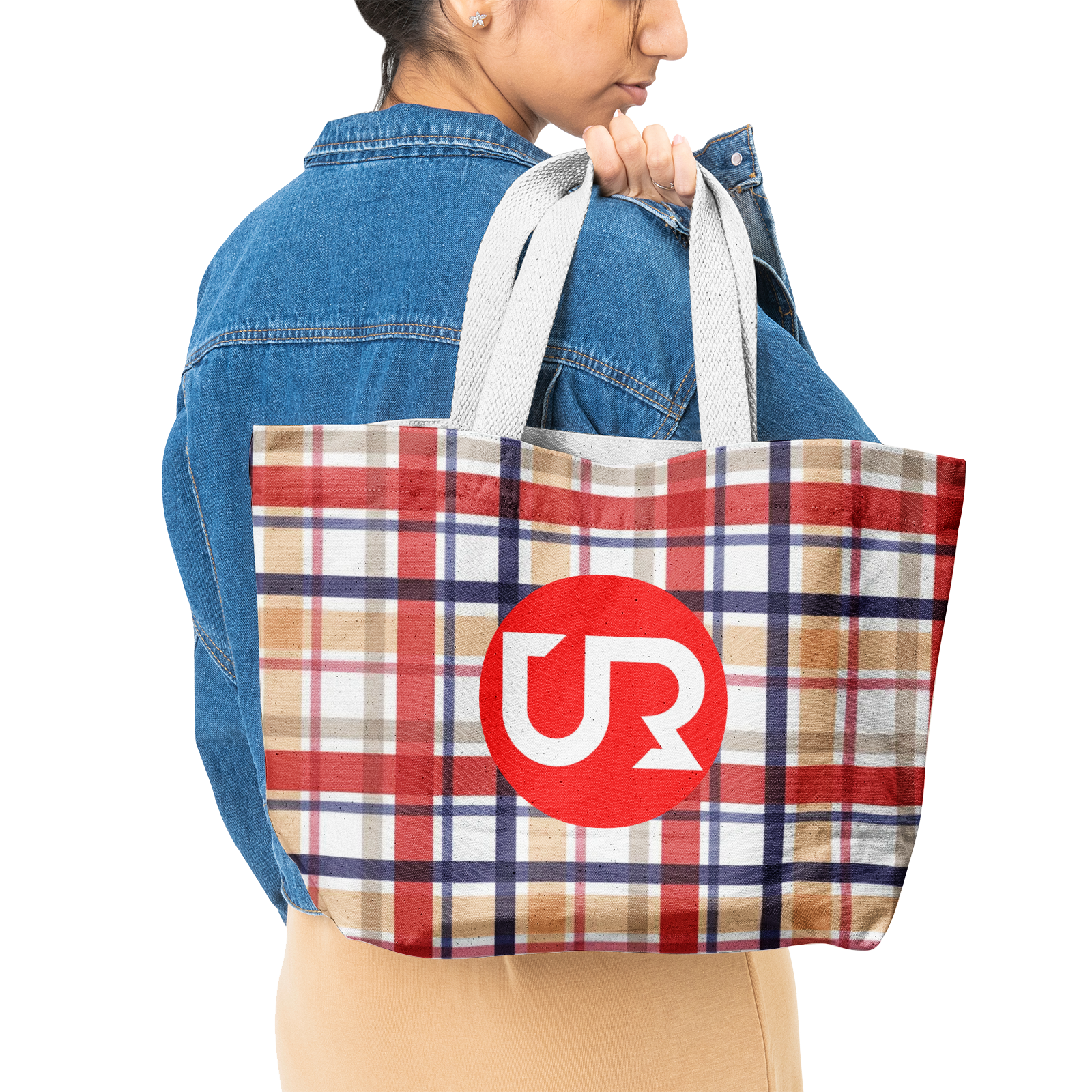 Heavy Duty and Strong Natural Cotton Canvas Tote Bag - UGO ROMANO URTB072