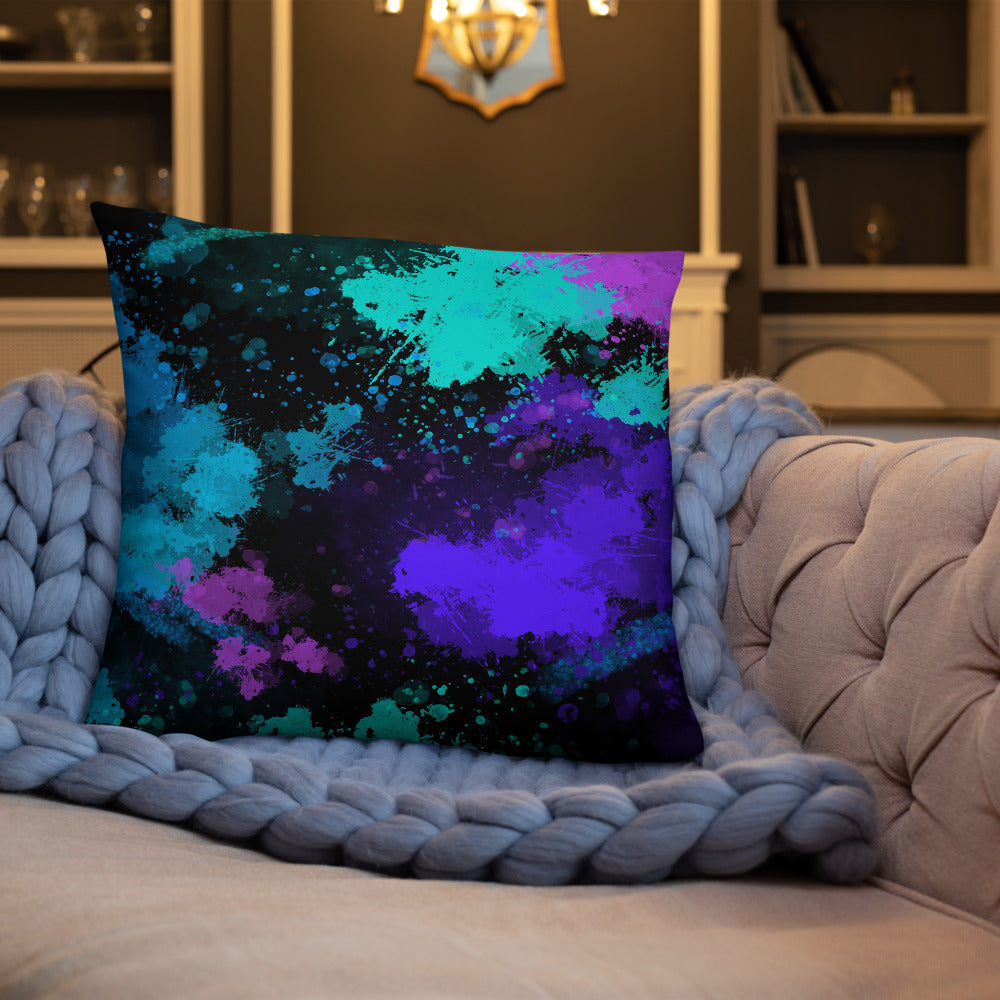 Blue Brush Stroke Watercolor Throw Pillow - Feed Ur Closet PA043 - feedurcloset