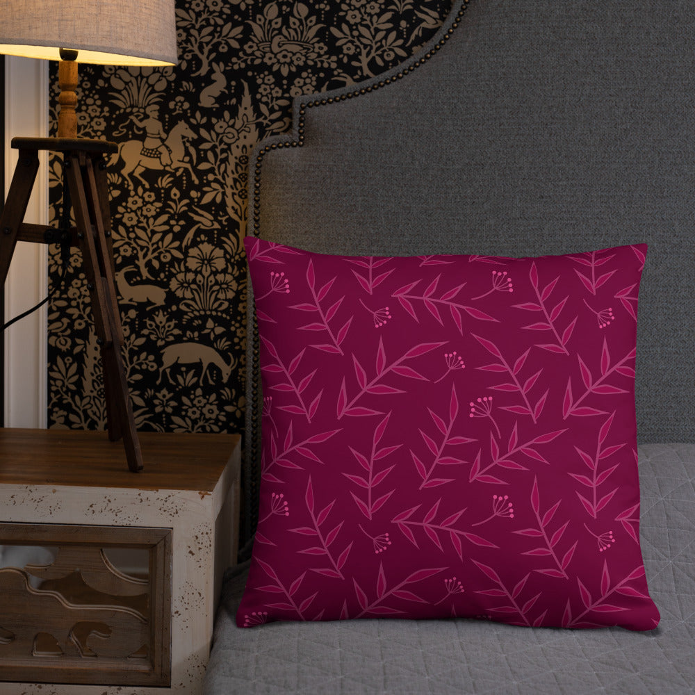 Purple Leaves Pattern Throw Pillow - Feed Ur Closet PA055 - feedurcloset