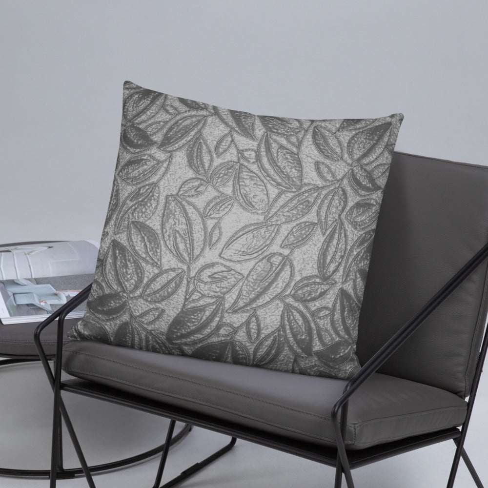 Grey Floral Pattern Throw Pillow - Feed Ur Closet PA020 - feedurcloset