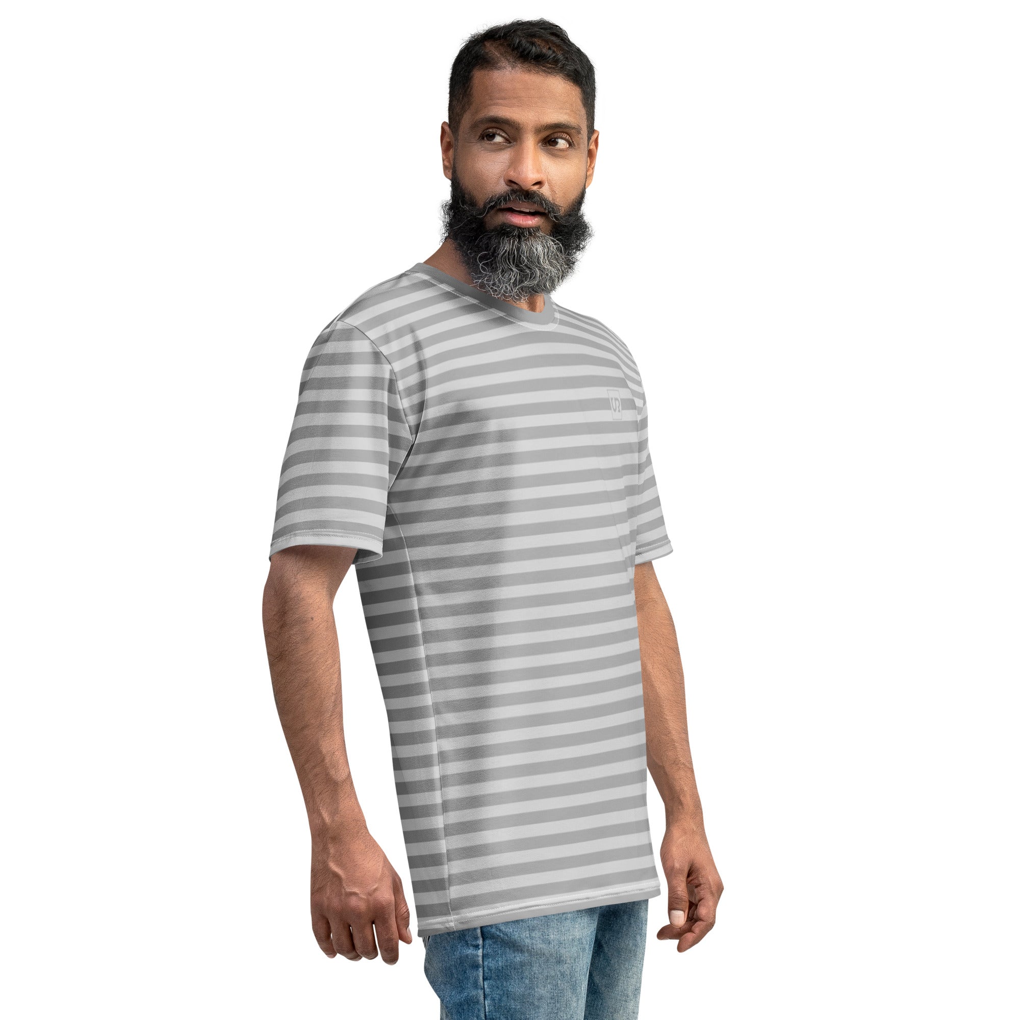 GREY STRIPED MEN'S T-SHIRT - feedurcloset