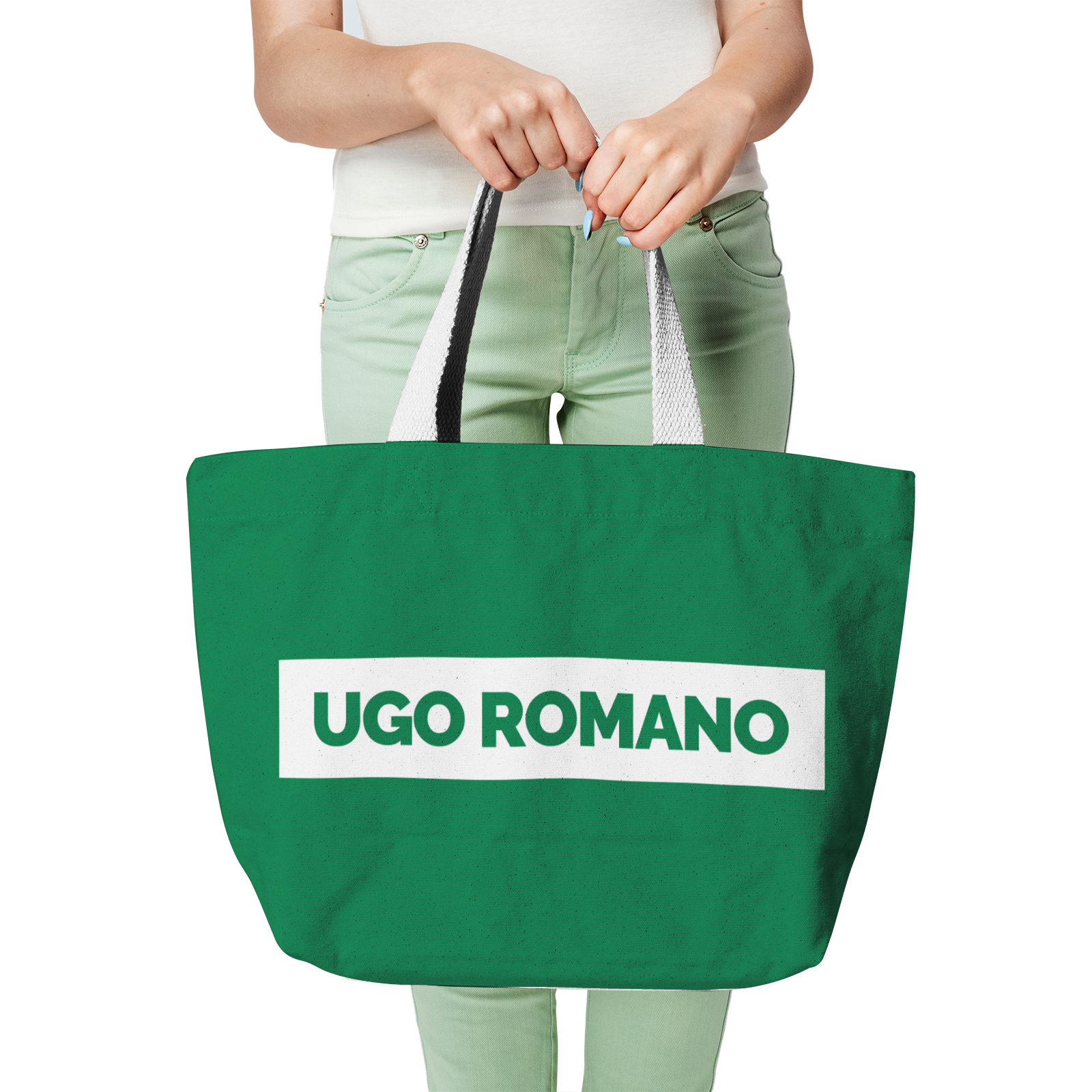 Heavy Duty and Strong Natural Cotton Canvas Tote Bag - UGO ROMANO URTB021