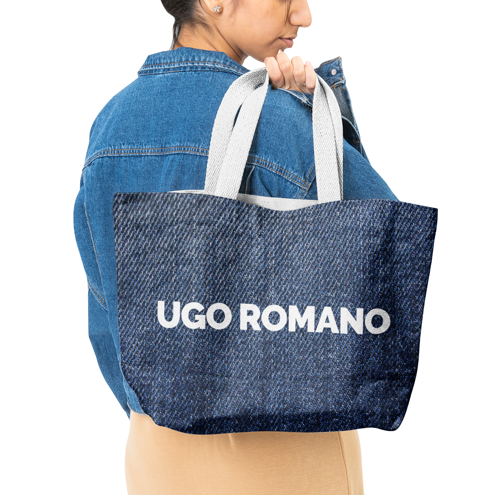 Heavy Duty and Strong Natural Cotton Canvas Tote Bag - UGO ROMANO URTB036