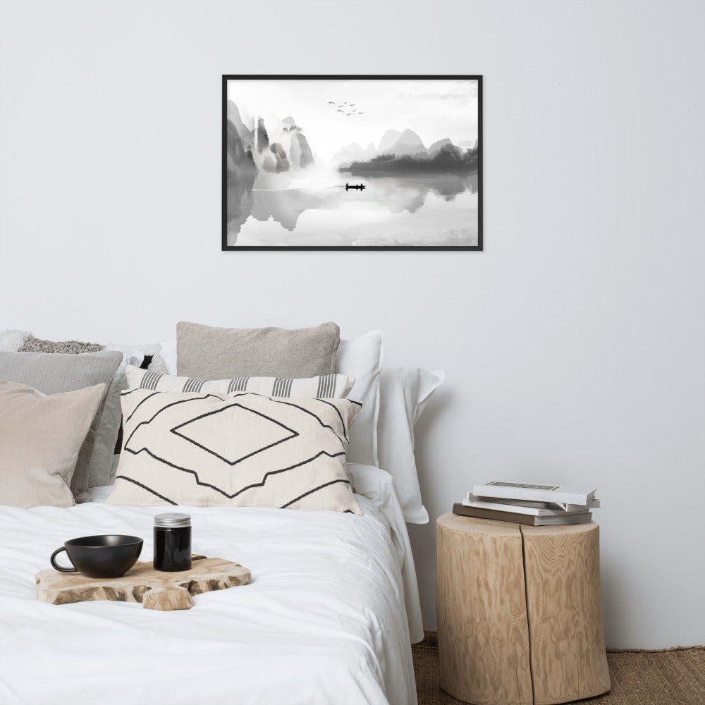 A GREY WORLD FRAMED POSTER MATTE PAPER - FEED UR CLOSET FW011 - feedurcloset