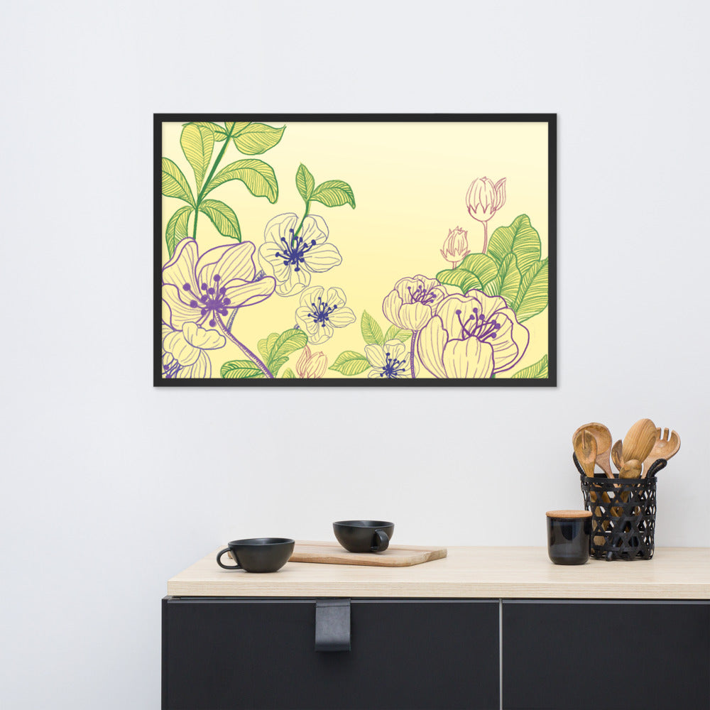 FLORAL PAINTING FRAMED POSTER MATTE PAPER - FEED UR CLOSET FW020 - feedurcloset