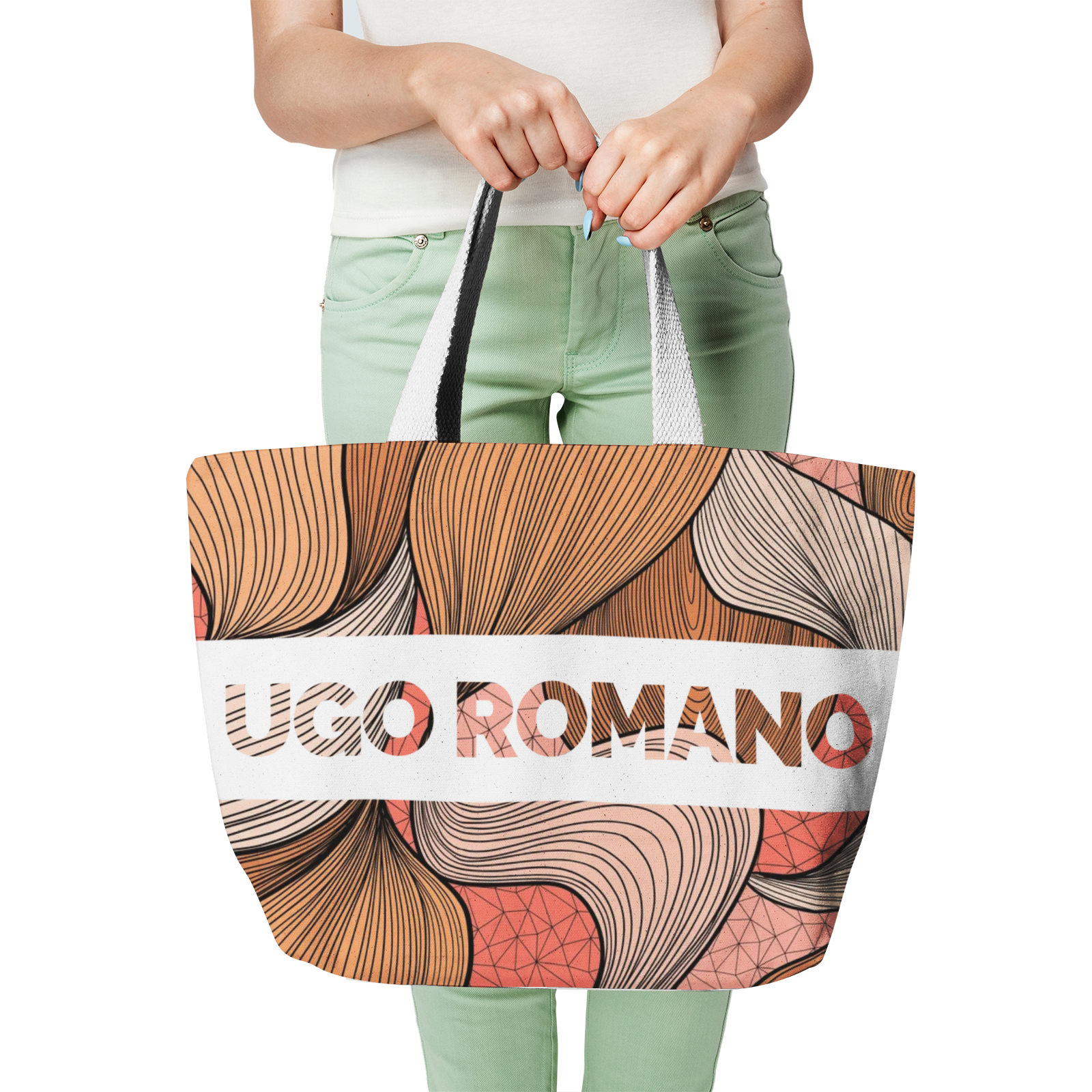 Heavy Duty and Strong Natural Cotton Canvas Tote Bag - UGO ROMANO URTB057