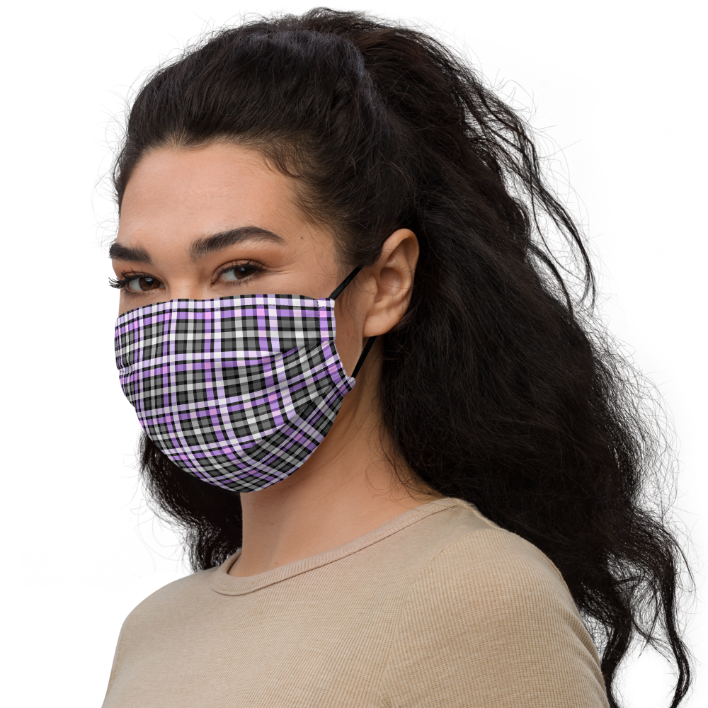 Purple Black Tartan Face Mask - feedurcloset