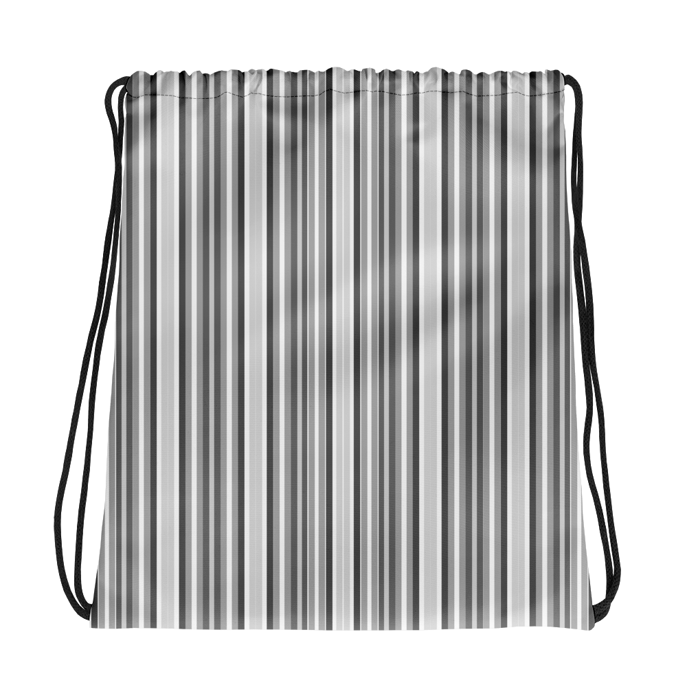 Striped Black, White, & Grey Drawstring bag - feedurcloset