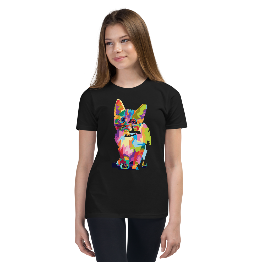 Colorful Cute Cat Youth Short Sleeve T-Shirt - feedurcloset