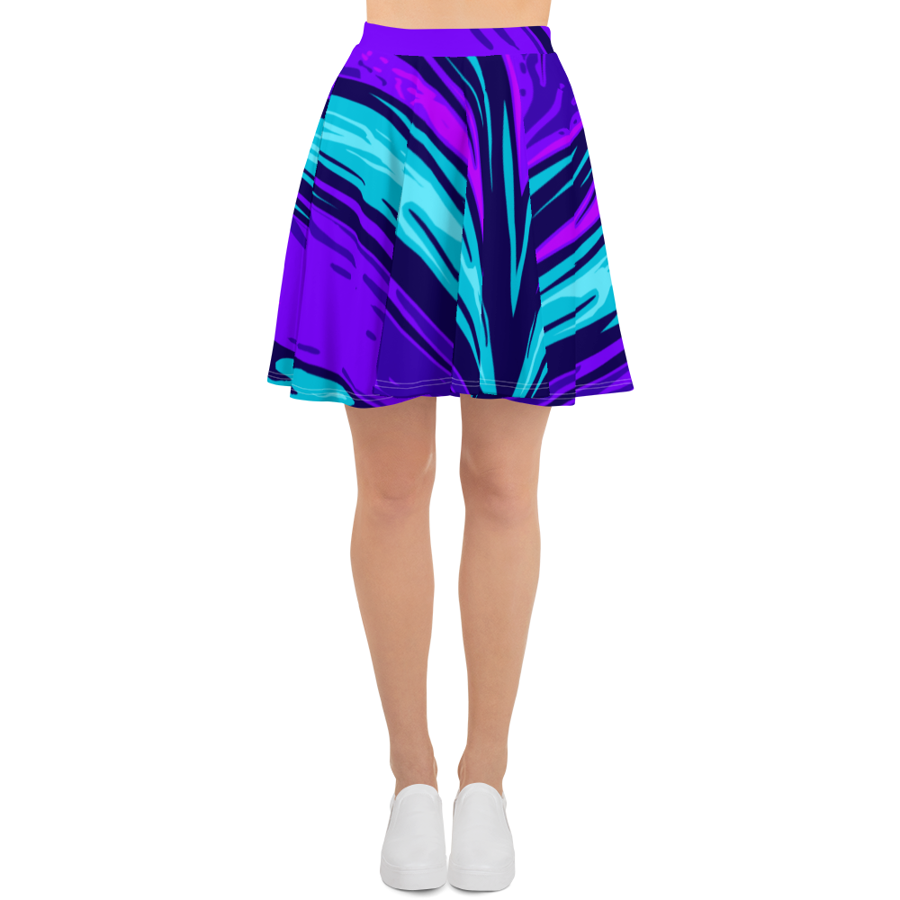 Abstract Blue Skater Skirt - feedurcloset