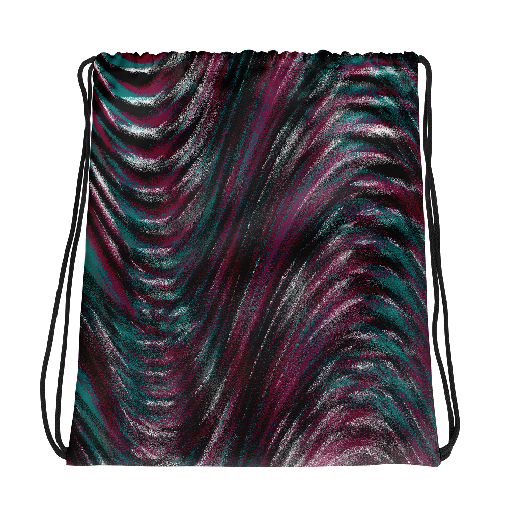 Turquoise & Purple Pattern Drawstring bag - feedurcloset