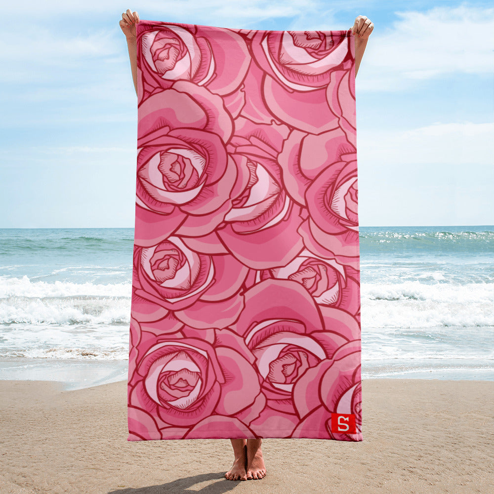 PINK FLORAL PATTERN TOWEL - UR TL013 - feedurcloset