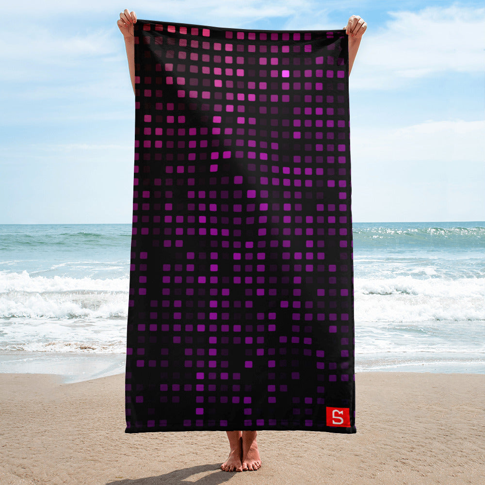 PURPLE PIXELS TOWEL - UR TL050 - feedurcloset