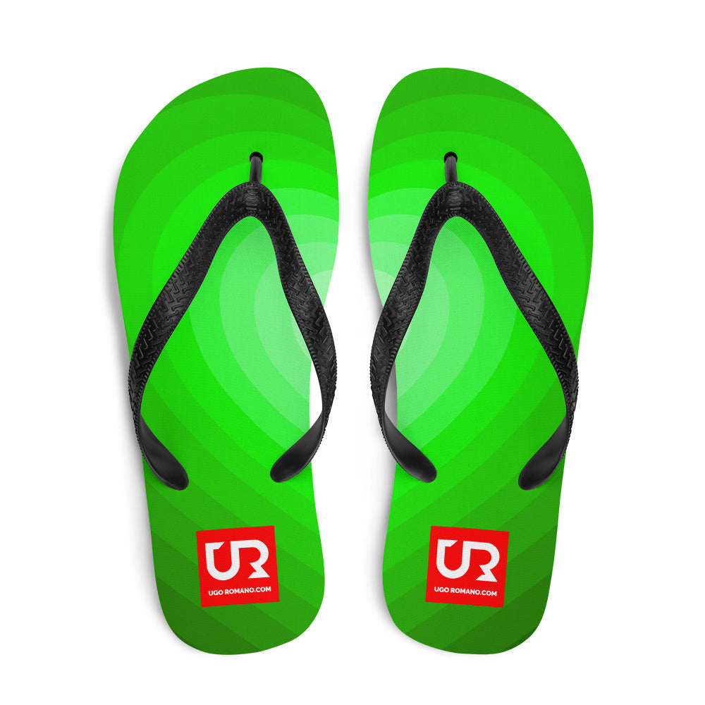 LIGHT GREEN TONES PATTERN FLIP-FLOPS - URFF006