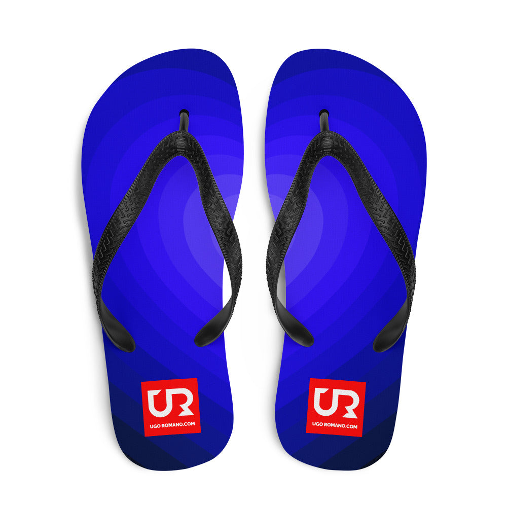 AZURE BLUE TONES PATTERN FLIP-FLOPS - URFF008