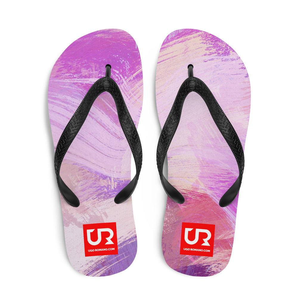 ABSTRACT PURPLE BRUSH STROKE FLIP-FLOPS - URFF017