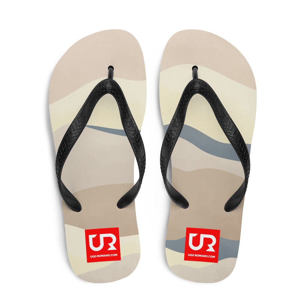 BEIGE & BLUE MIX FLIP-FLOPS - URFF022