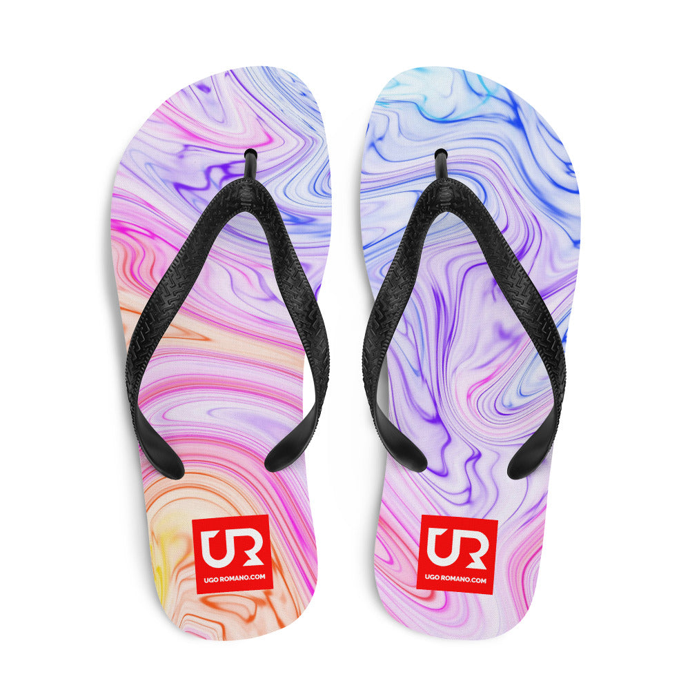 COLORED ABSTRACT MARBLE FLIP-FLOPS - URFF029