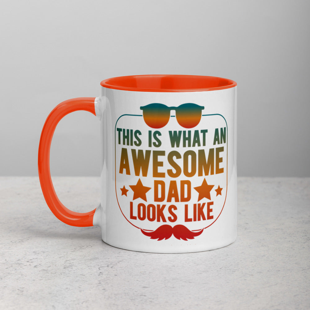 THIS IS WHAT AN AWESOME DAD LOOKS LIKE MUG WITH COLOR INSIDE - FEED UR CLOSET CM054 - feedurcloset