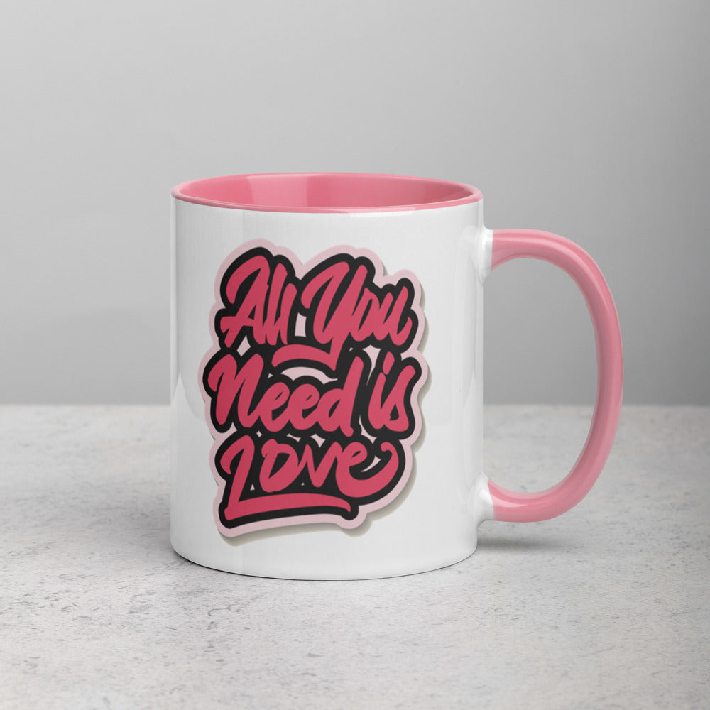 ALL YOU NEED IS LOVE MUG WITH COLOR INSIDE - FEED UR CLOSET CM062 - feedurcloset