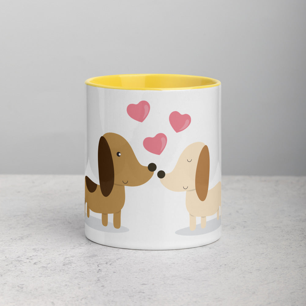 DOGS IN LOVE MUG WITH COLOR INSIDE - FEED UR CLOSET CM064 - feedurcloset